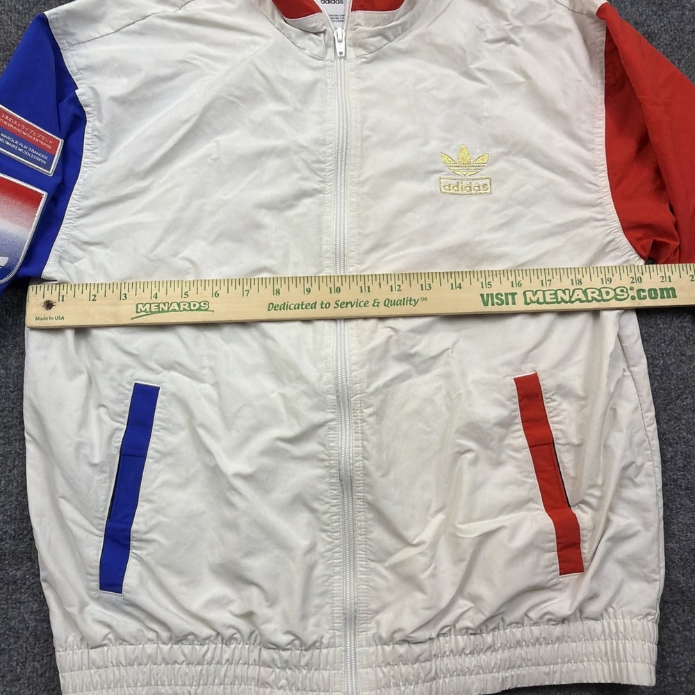 Adidas Original Shadow Trefoil Windbreaker White/Red/Blue GL5132 USA Size M - Picture 5 of 7